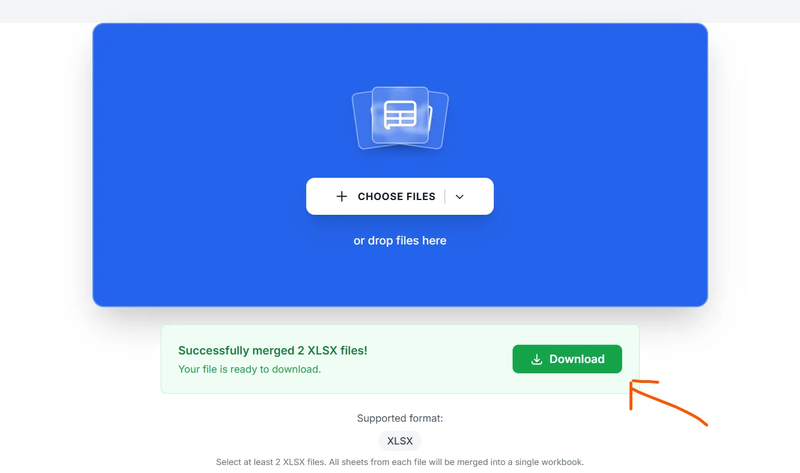 merge excel files step 4.
